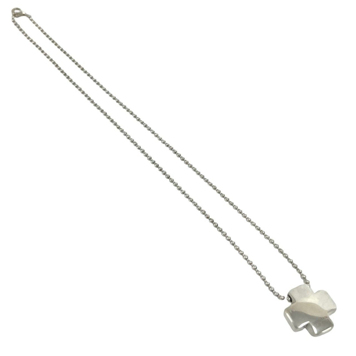 Tiffany & Co Vintage Roman Cross Ball Chain Necklace 925 Sterling Silver — view 6