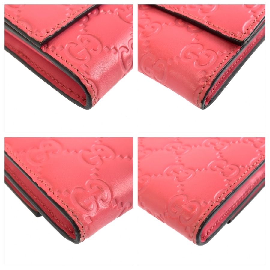 Gucci Guccissima Pink Leather Wallet — view 6
