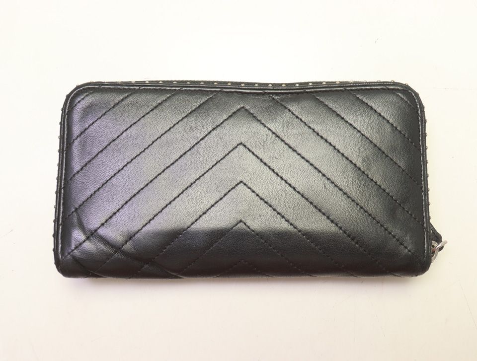 Chanel V-stitch Studs Lambskin Zip Around Wallet — view 2