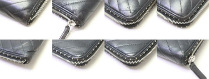 Chanel V-stitch Studs Lambskin Zip Around Wallet — view 4