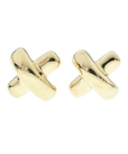 Tiffany & Co Cross Stitch Earrings 18k Yellow Gold 750 New