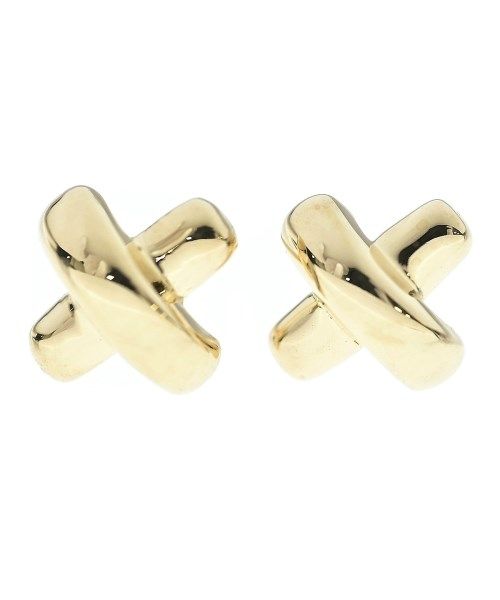 Tiffany & Co Cross Stitch Earrings 18k Yellow Gold 750 New
