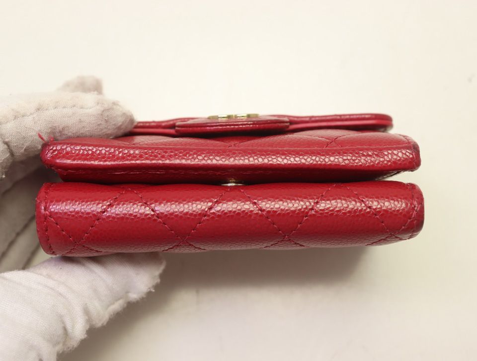 Chanel Quilted Caviar Leather Trifold Wallet — view 3