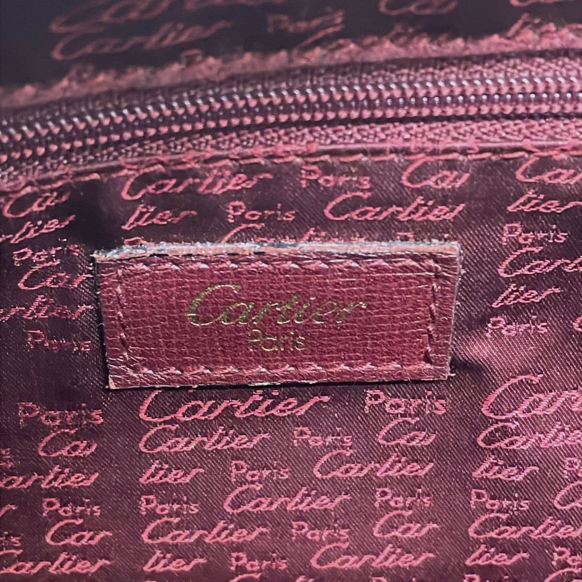 Cartier Handbag Must Line Bordeaux Mini Boston Leather — view 8