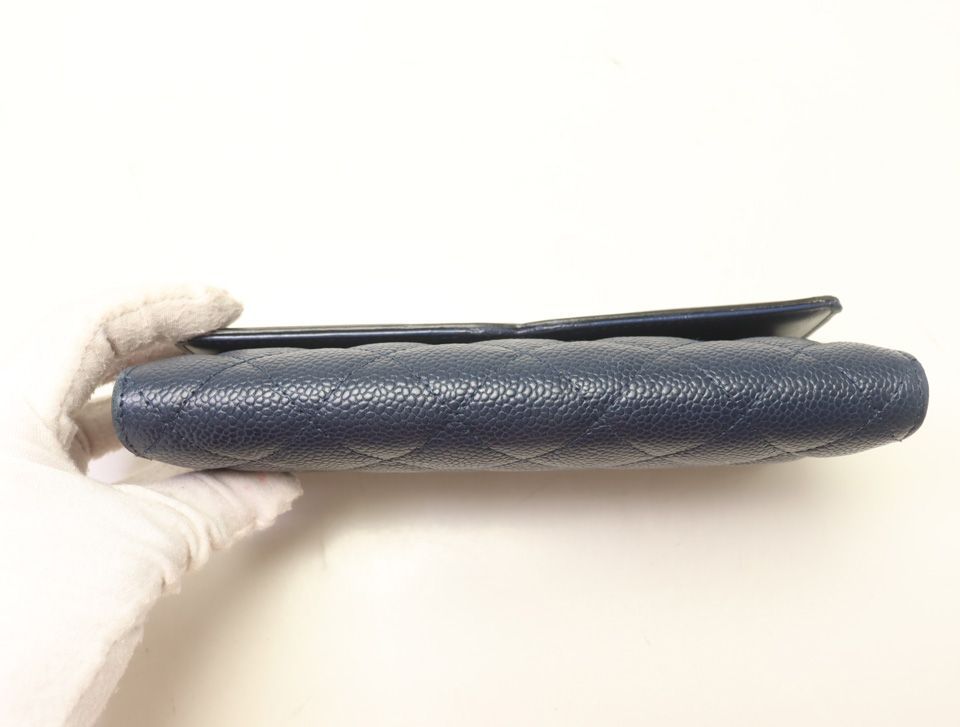 Chanel CC Filigree Caviar Leather Bifold Wallet — view 3