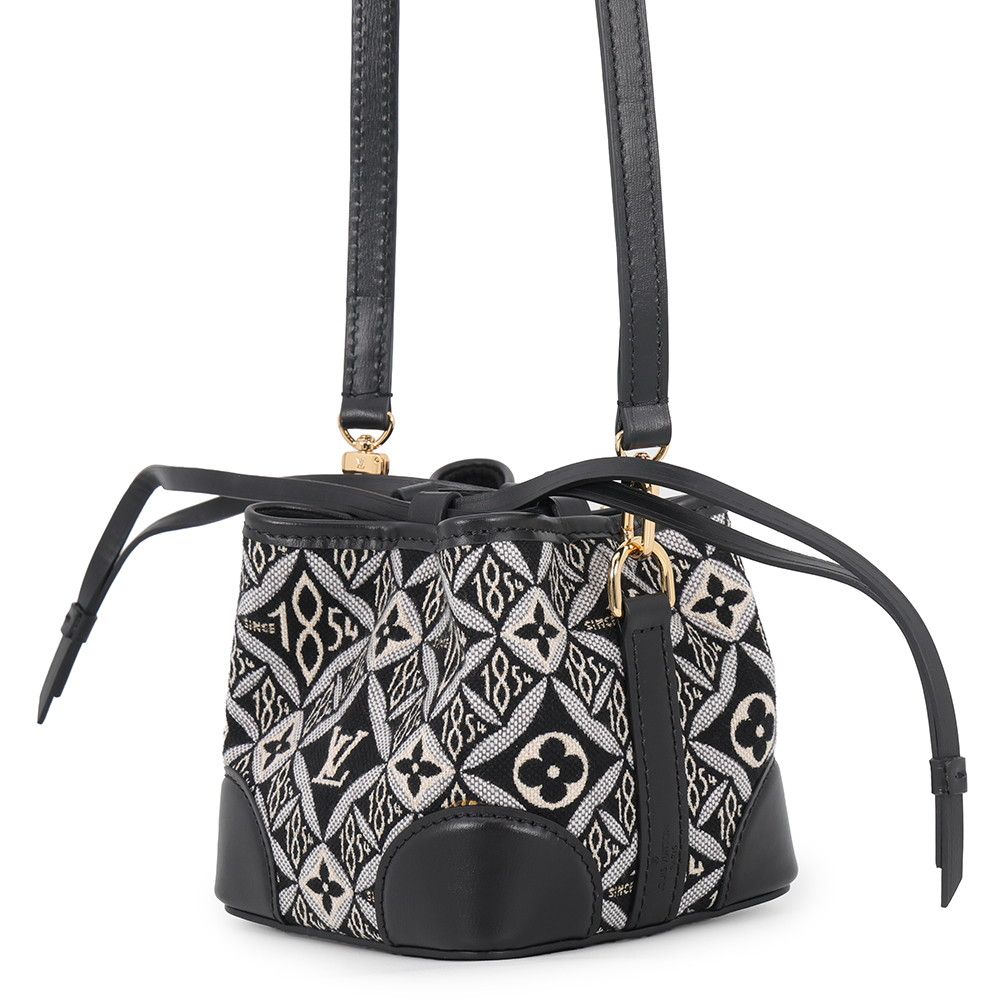 Louis Vuitton Shoulder Bag Monogram Jacquard Noe Perth Black — view 2