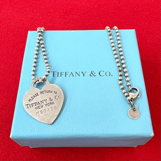 Tiffany & Co Vintage Return to Tiffany Heart Tags Necklace 925 Sterling Silver
