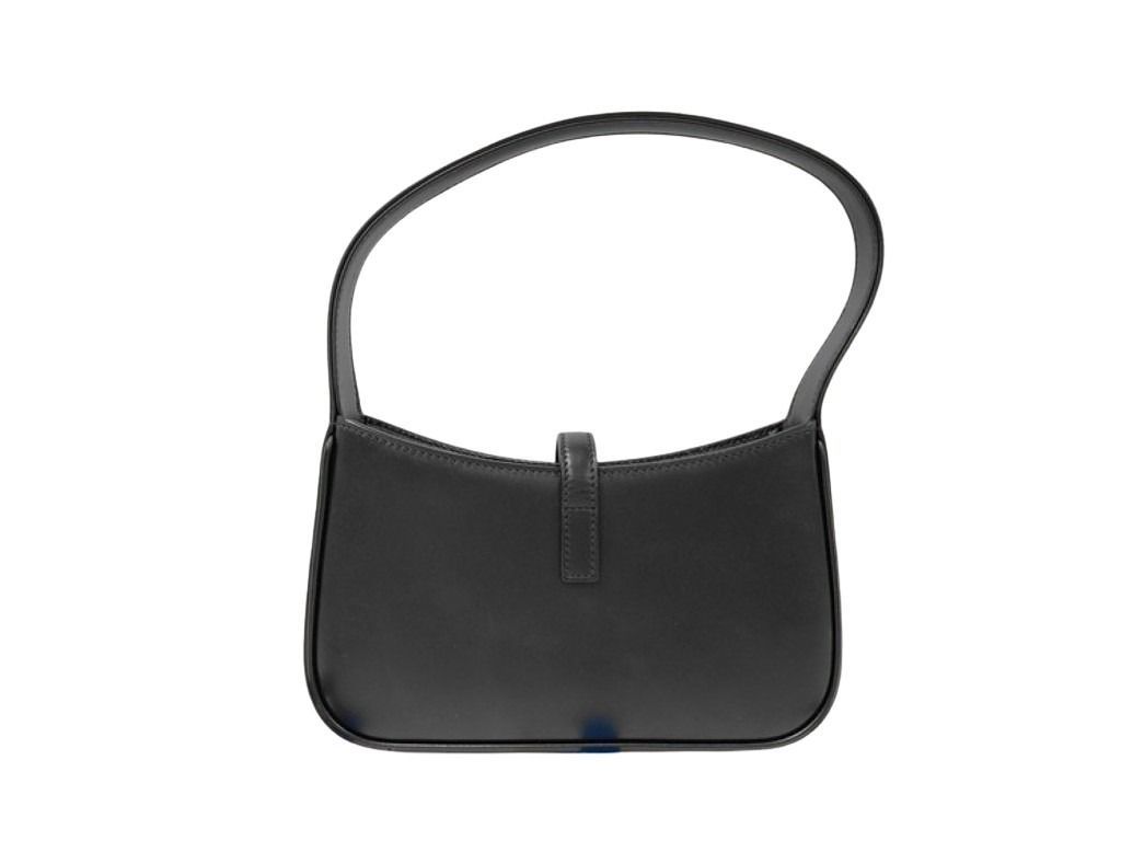 Saint Laurent Handbag Mini Hobo Black Leather YSL Gold — view 2
