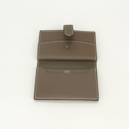 Hermes Bearn Mini Wallet Bifold Epsom Etoupe Gray Silver Veau — view 5