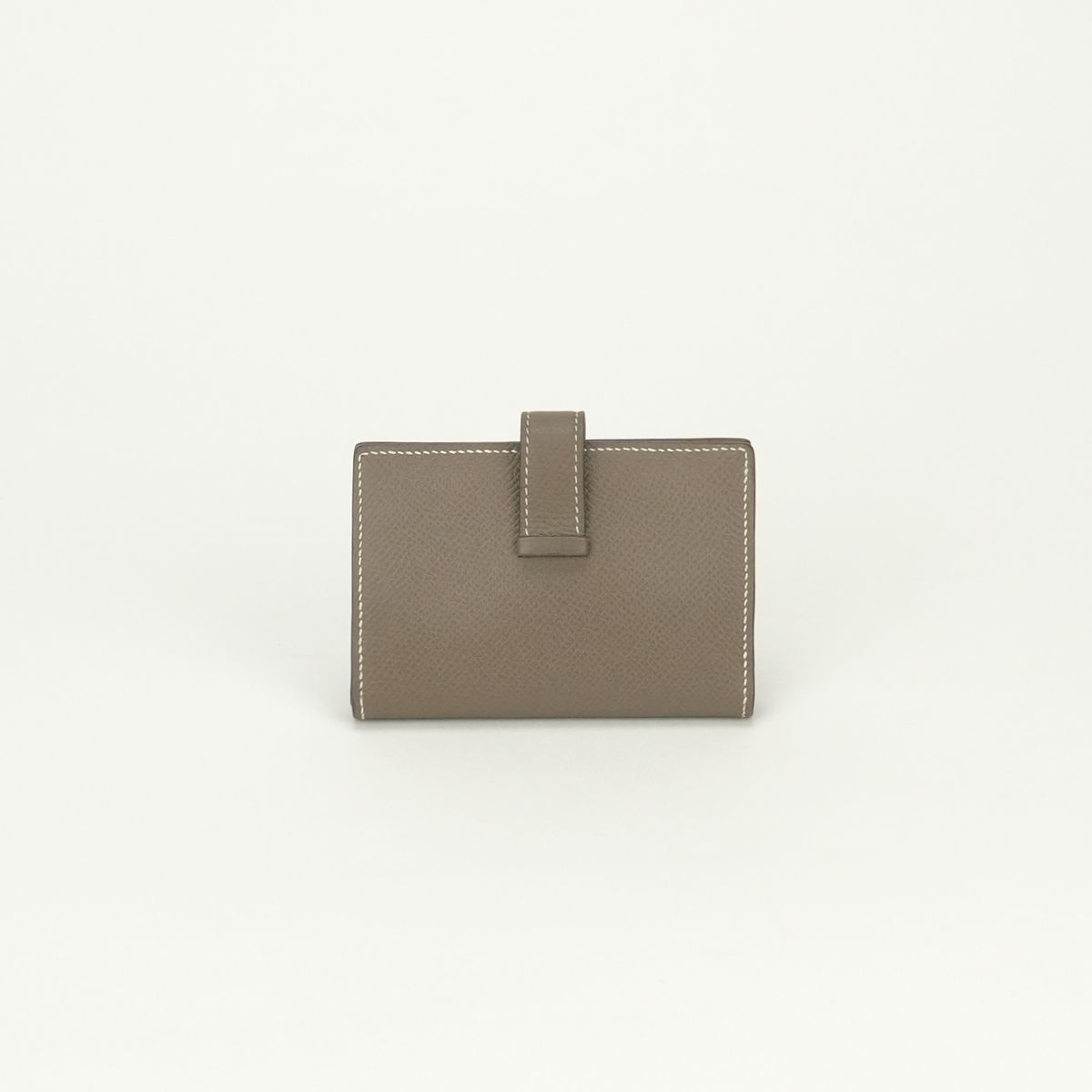 Hermes Bearn Mini Wallet Bifold Epsom Etoupe Gray Silver Veau — view 2