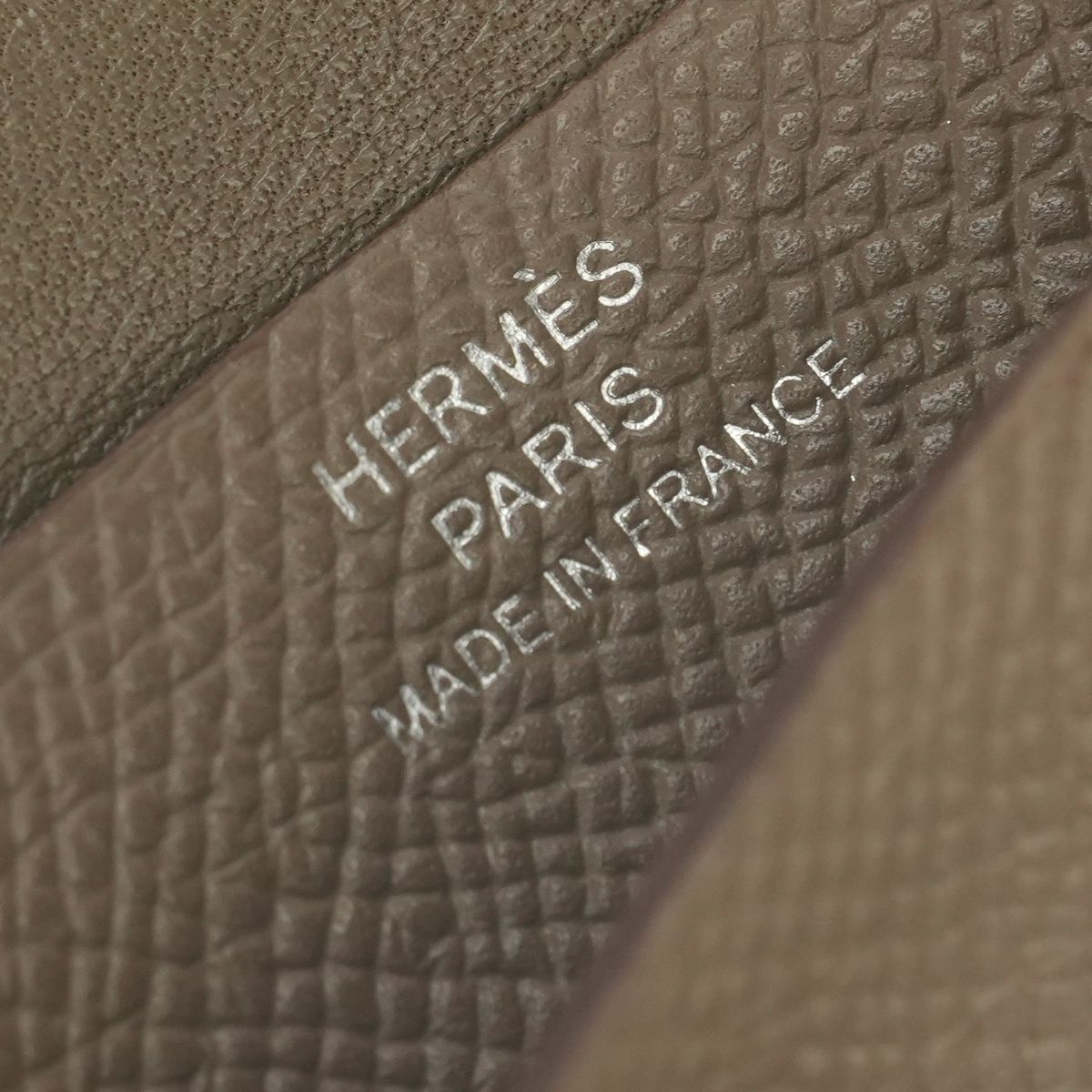 Hermes Bearn Mini Wallet Bifold Epsom Etoupe Gray Silver Veau — view 7
