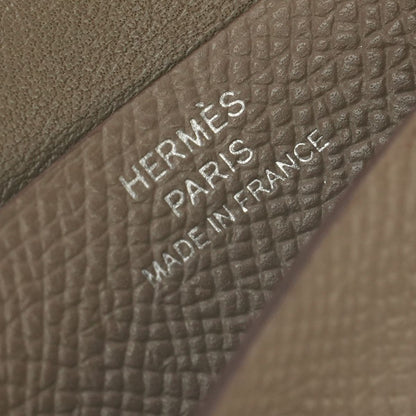 Hermes Bearn Mini Wallet Bifold Epsom Etoupe Gray Silver Veau — view 7