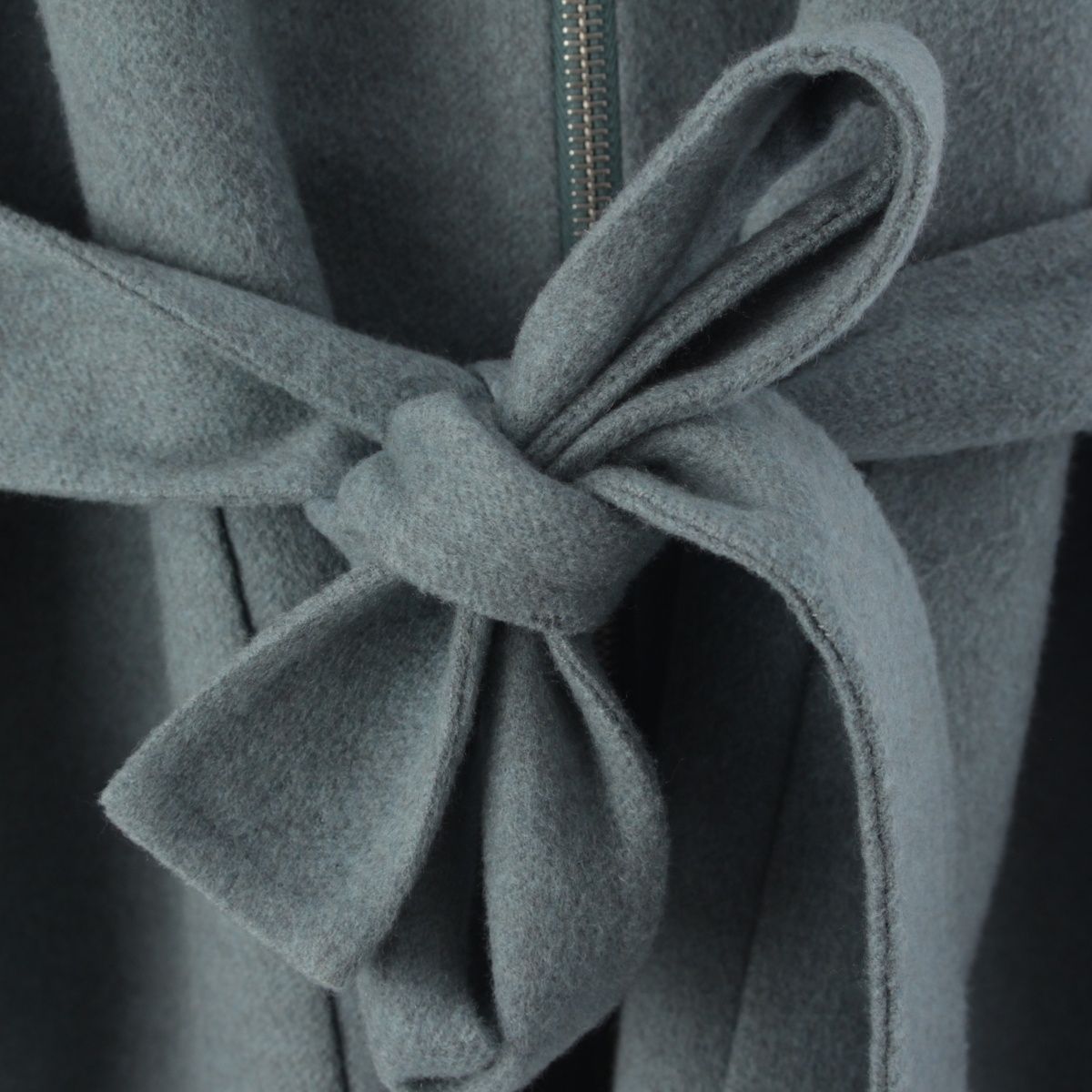 Hermes Cashmere Long Gilet with Belt Zip Up Coat Blue Green Vest 38 — view 8