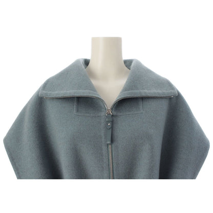 Hermes Cashmere Long Gilet with Belt Zip Up Coat Blue Green Vest 38 — view 5