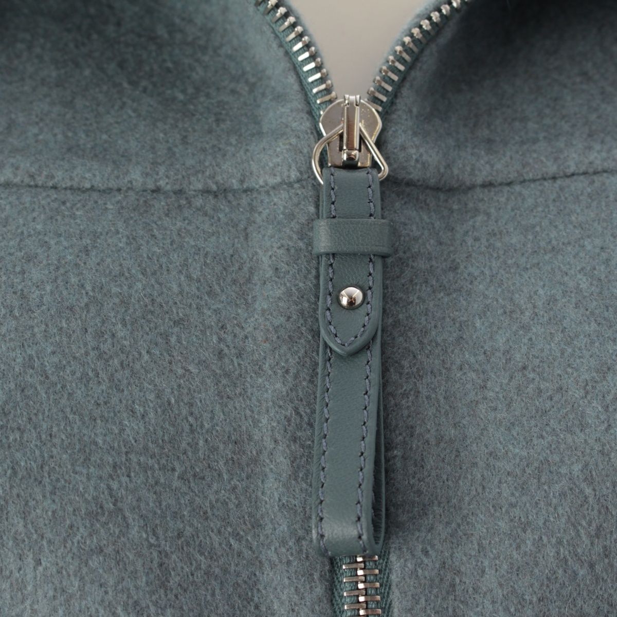 Hermes Cashmere Long Gilet with Belt Zip Up Coat Blue Green Vest 38 — view 7