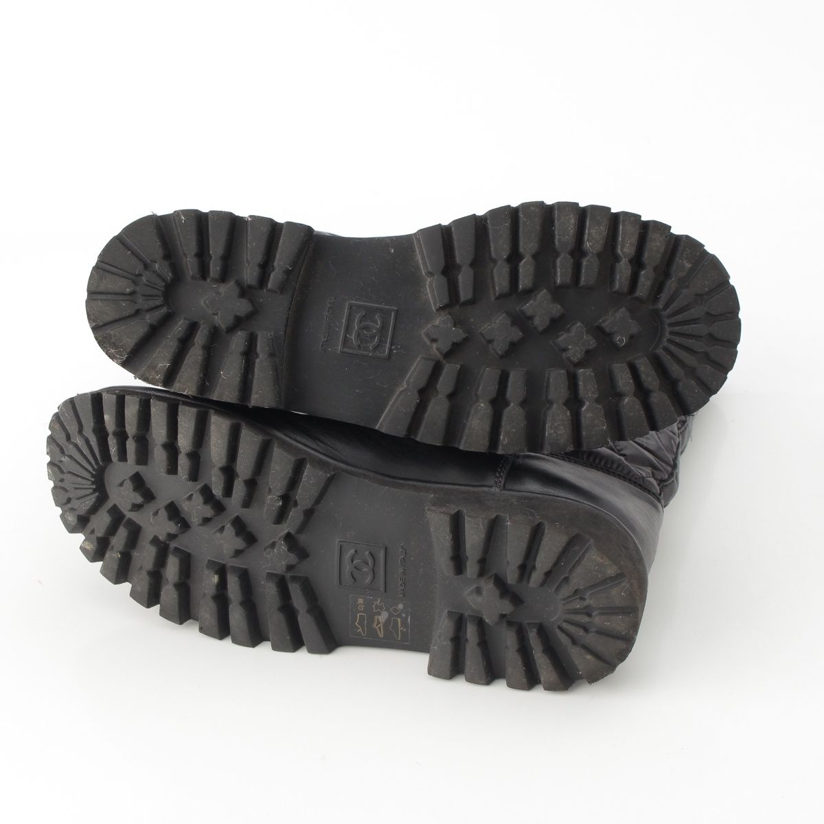 Chanel Coco Cocoon Leather Engineer Boots Shoes Black — view 5