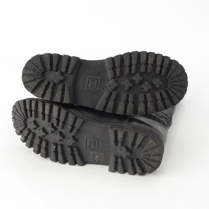 Chanel Coco Cocoon Leather Engineer Boots Shoes Black — view 5