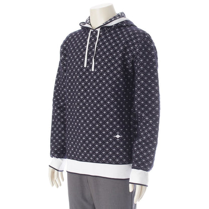 Louis Vuitton Wool 3D Monogram Flower Jacquard Hoodie Navy White — view 2