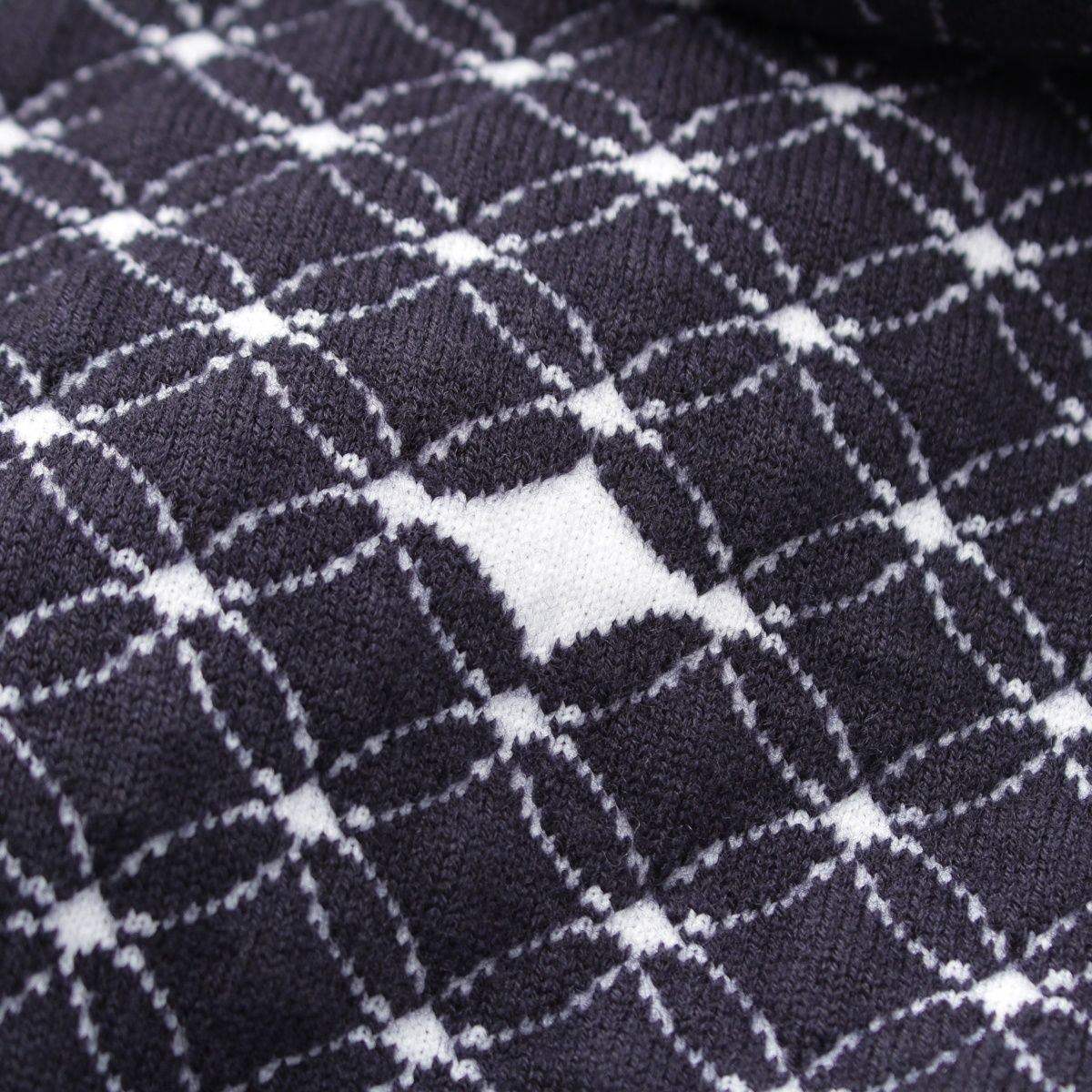 Louis Vuitton Wool 3D Monogram Flower Jacquard Hoodie Navy White — view 8