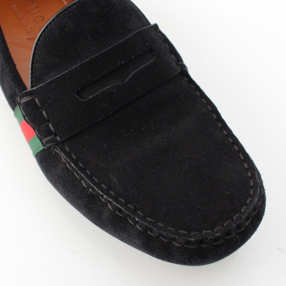 Gucci Suede Sherry Line Driving Shoes Loafers Black 6.5 — view 6