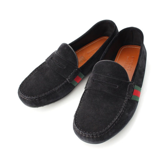 Gucci Suede Sherry Line Driving Shoes Loafers Black 6.5