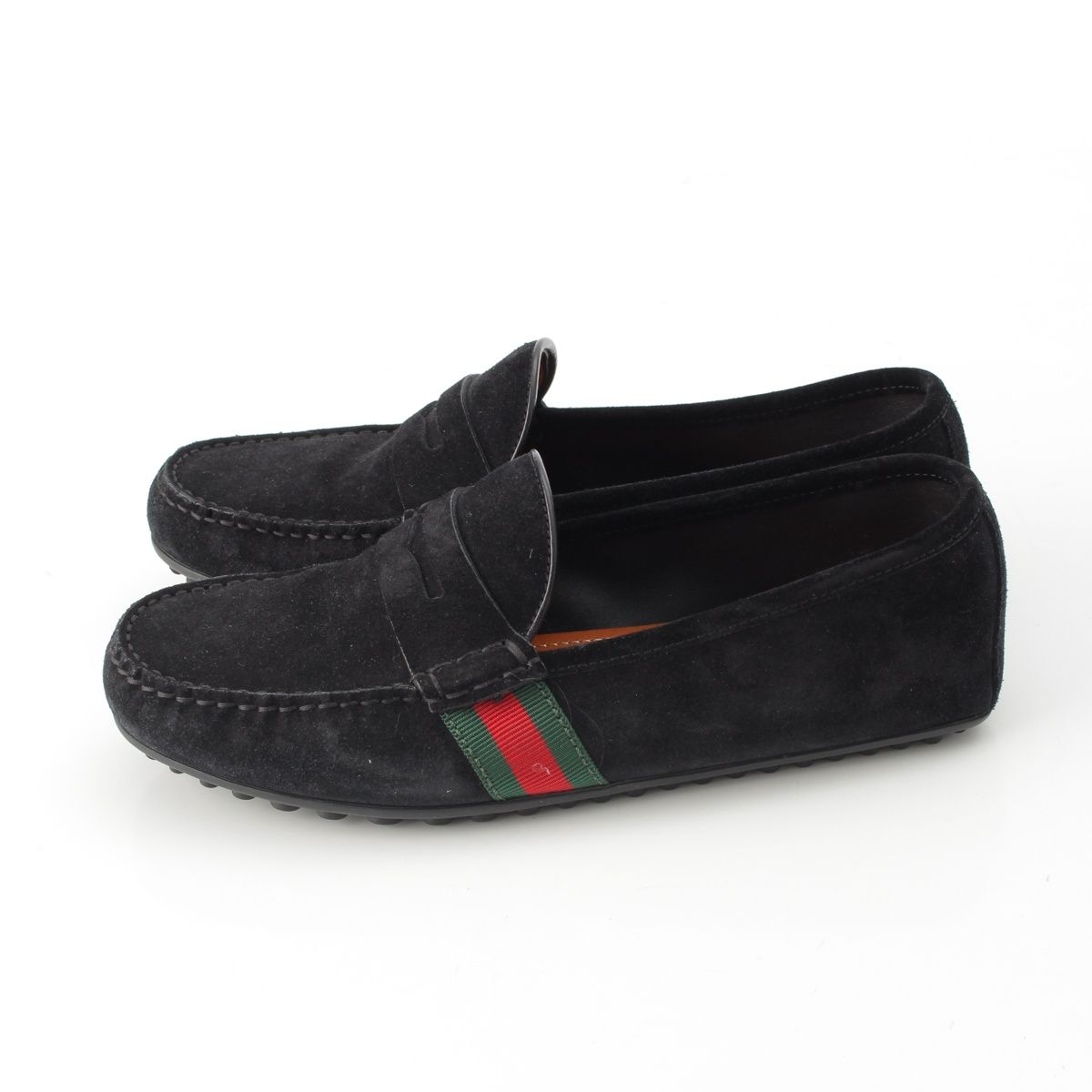 Gucci Suede Sherry Line Driving Shoes Loafers Black 6.5 — view 3