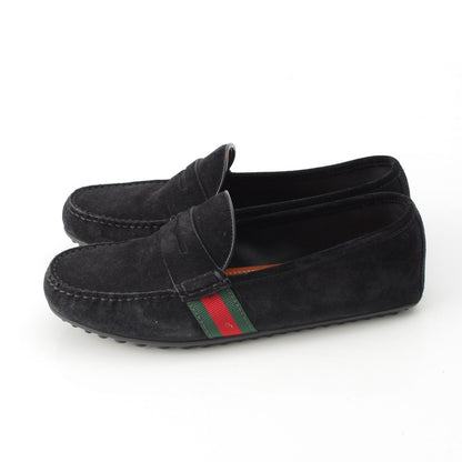 Gucci Suede Sherry Line Driving Shoes Loafers Black 6.5 — view 3