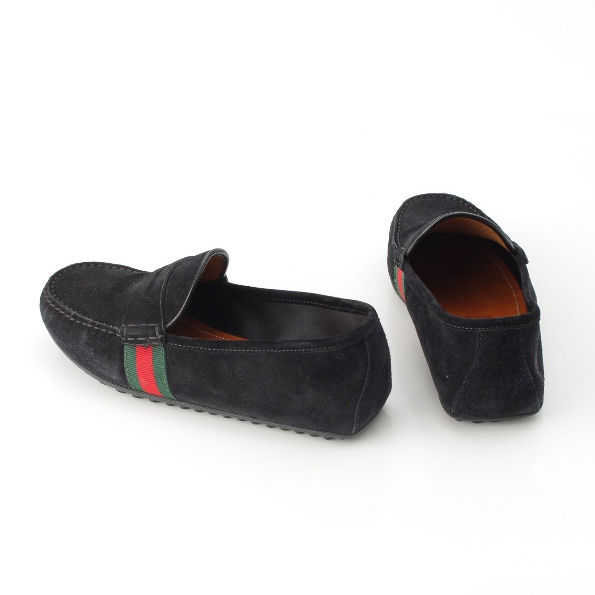 Gucci Suede Sherry Line Driving Shoes Loafers Black 6.5 — view 4
