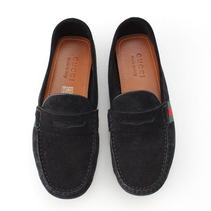Gucci Suede Sherry Line Driving Shoes Loafers Black 6.5 — view 2