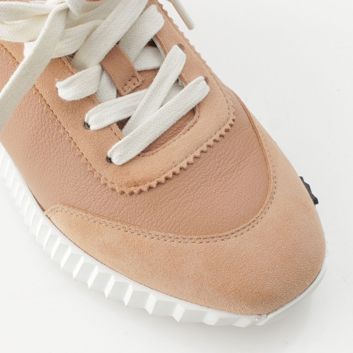 Hermes Leather Suede Bouncing H Logo Sole Low Top Sneakers Beige Pe Roulis No — view 6