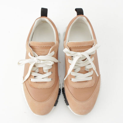 Hermes Leather Suede Bouncing H Logo Sole Low Top Sneakers Beige Pe Roulis No — view 2