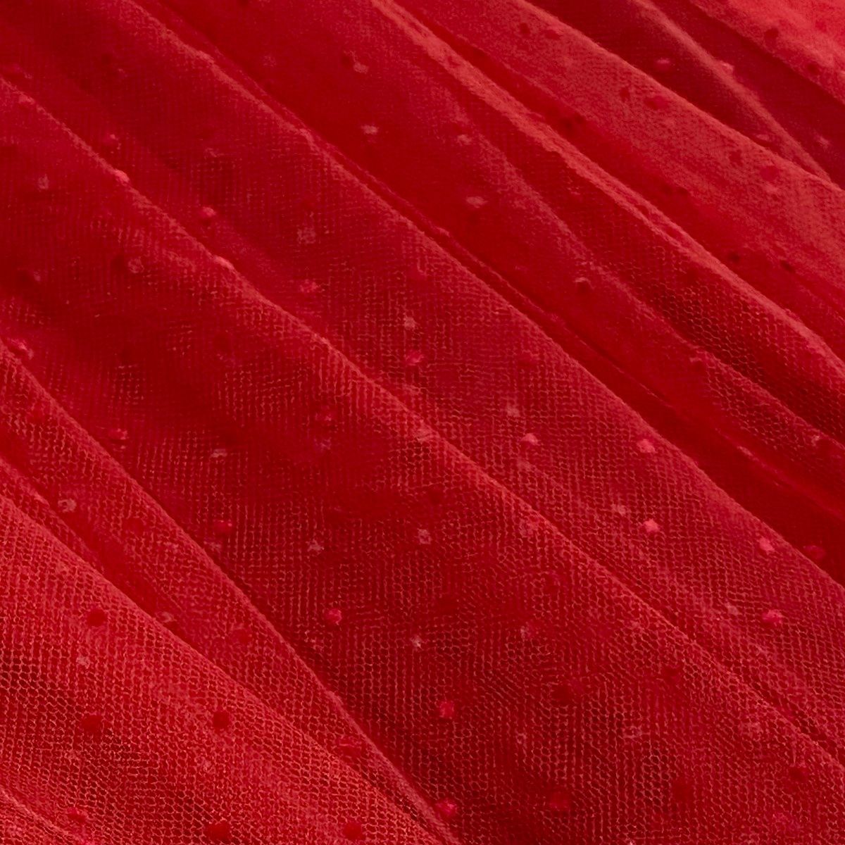 Dior Plume Tulle Pleated Midi Skirt Red Polyester 34 — view 7