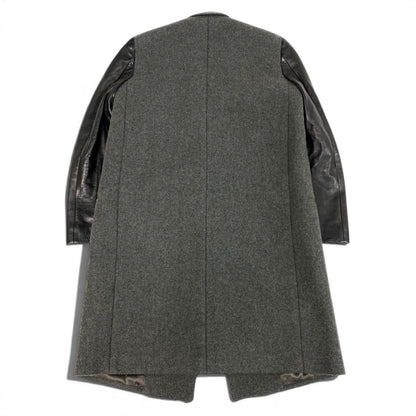 Celine Phoebe Philo Era Crombie Coat Leather Switch Gray Black — view 3
