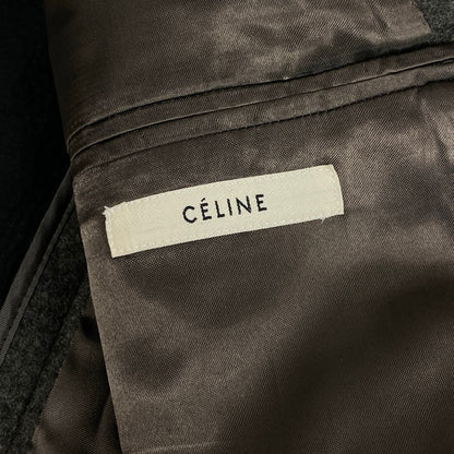 Celine Phoebe Philo Era Crombie Coat Leather Switch Gray Black — view 8