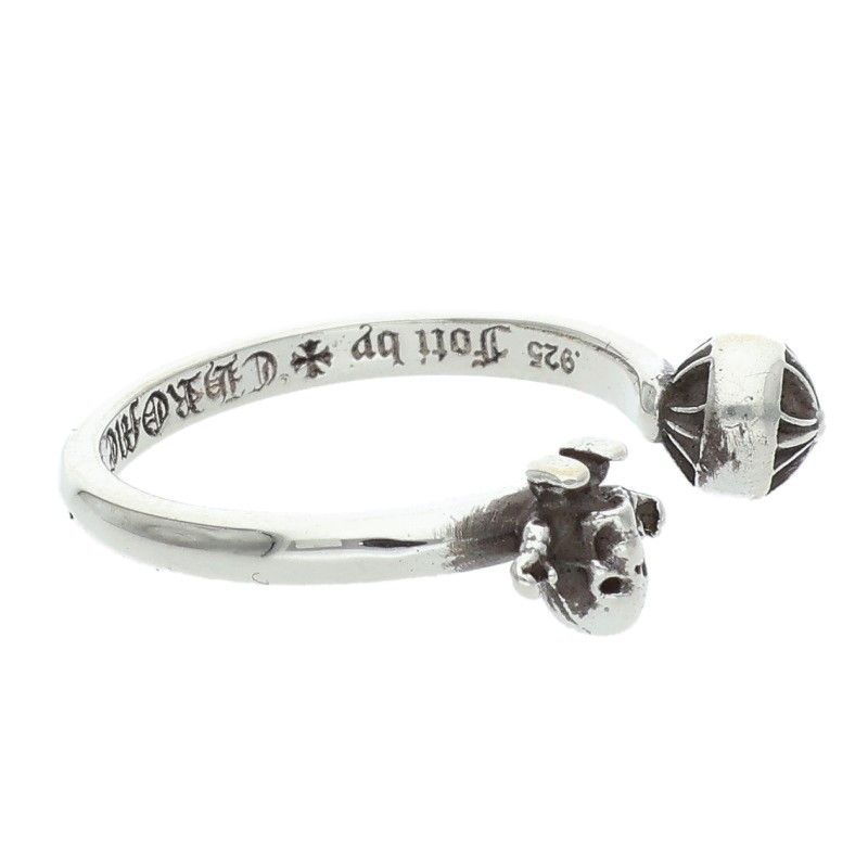 Chrome Hearts Bubblegum Foti Cross Ball Silver Ring — view 5