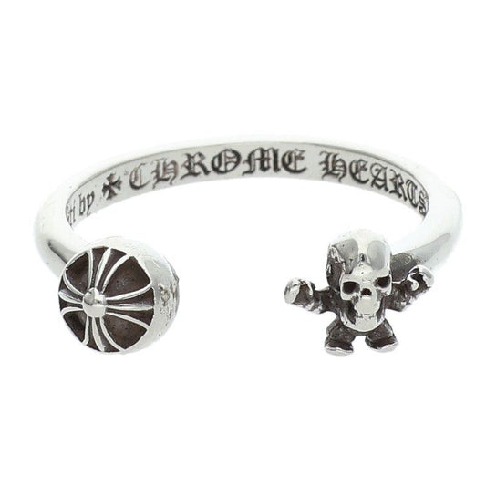 Chrome Hearts Bubblegum Foti Cross Ball Silver Ring