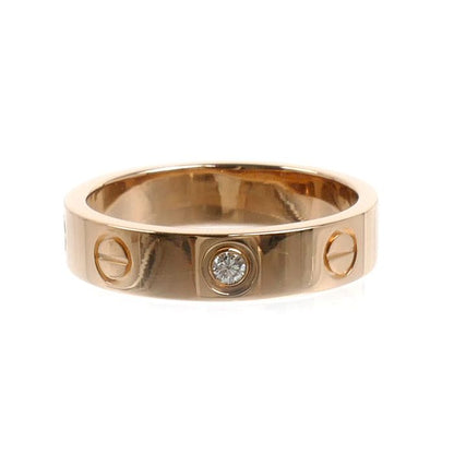 Cartier 18k Pink Gold Mini Love Diamond Ring — view 3