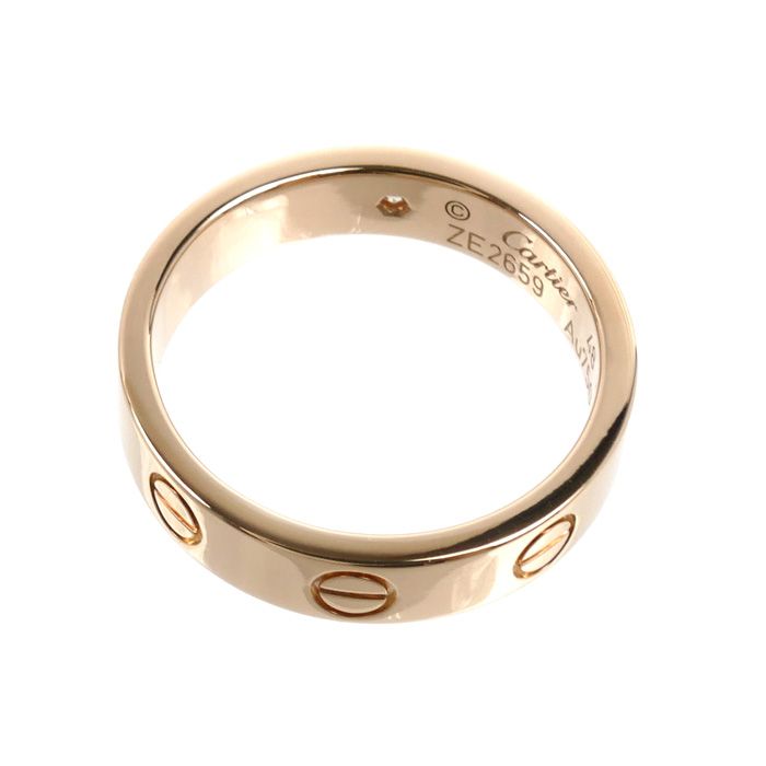 Cartier 18k Pink Gold Mini Love Diamond Ring — view 4