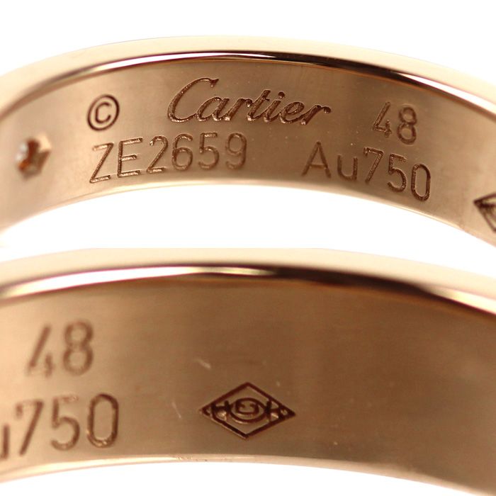 Cartier 18k Pink Gold Mini Love Diamond Ring — view 5