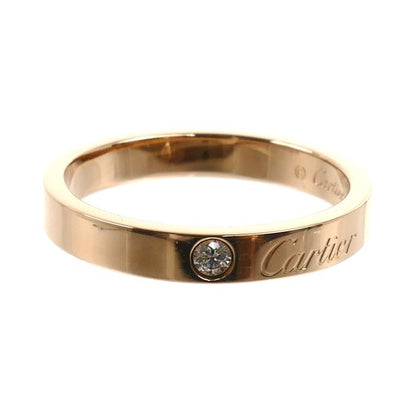 Cartier 18k Pink Gold Wedding Engraved Diamond Ring — view 3