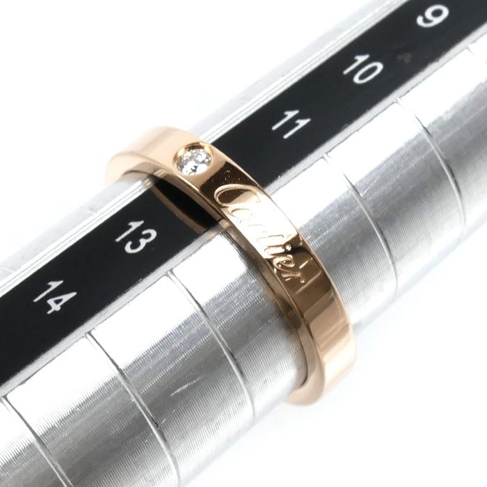 Cartier 18k Pink Gold Wedding Engraved Diamond Ring — view 6