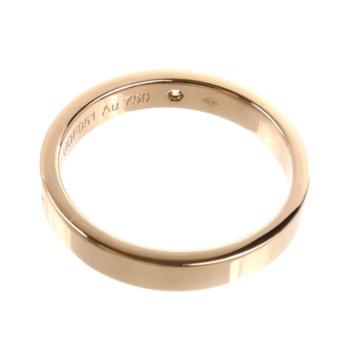 Cartier 18k Pink Gold Wedding Engraved Diamond Ring — view 4