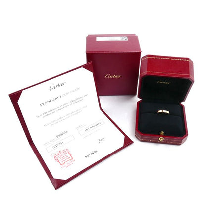 Cartier 18k Pink Gold Wedding Engraved Diamond Ring — view 8