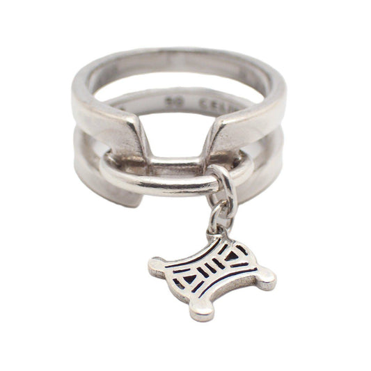 Celine Macadam Drop Charm Ring 925 Sterling