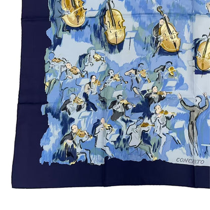 Hermes Carre 90 Concerto Blue Silk Scarf — view 4