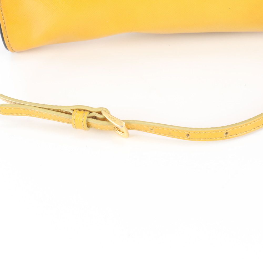 Prada Triangle Logo Ribbon Motif Leather Shoulder Bag — view 2