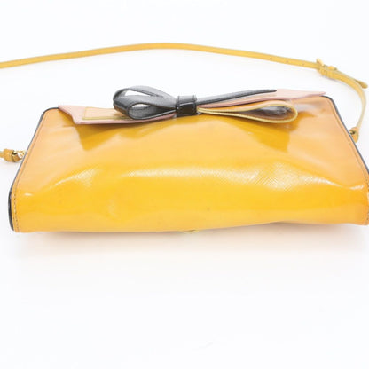 Prada Triangle Logo Ribbon Motif Leather Shoulder Bag — view 6