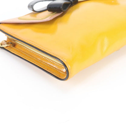 Prada Triangle Logo Ribbon Motif Leather Shoulder Bag — view 4
