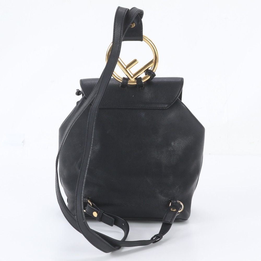 Fendi Is Backpack Leather Shoulder Bag Black — view 3