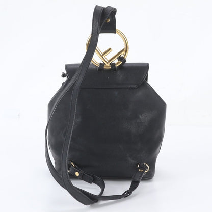 Fendi Is Backpack Leather Shoulder Bag Black — view 3